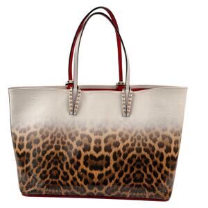 Christian Louboutin Calfskin Degrade Leopard Print Tote White Multi